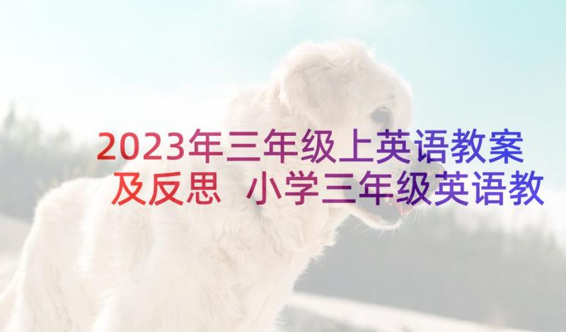 2023年三年级上英语教案及反思 小学三年级英语教学反思(模板7篇)