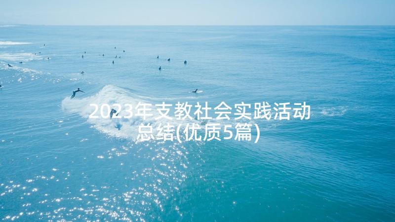 2023年支教社会实践活动总结(优质5篇)