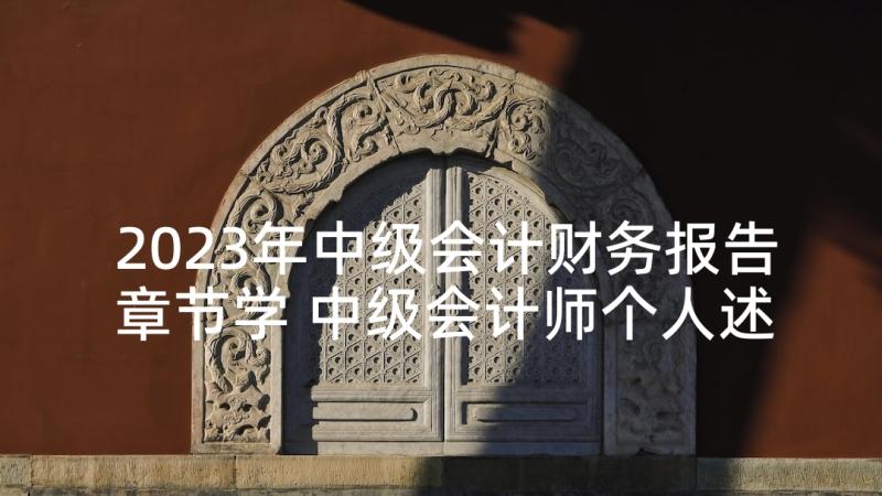 2023年中级会计财务报告章节学 中级会计师个人述职报告(汇总5篇)