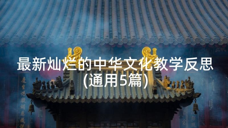 最新灿烂的中华文化教学反思(通用5篇)