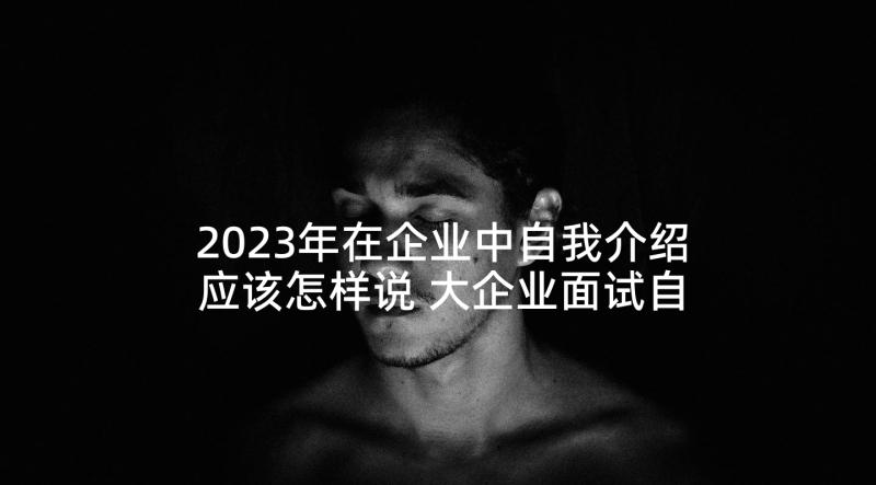 2023年在企业中自我介绍应该怎样说 大企业面试自我介绍新颖面试自我介绍(通用8篇)