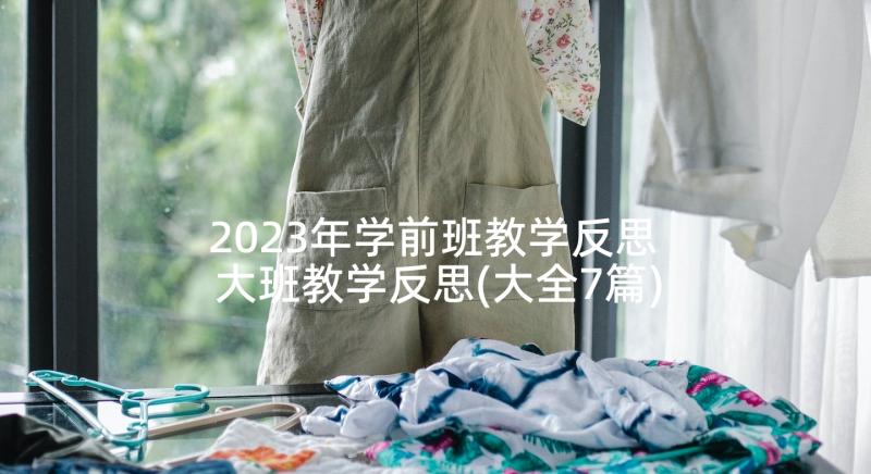 2023年学前班教学反思 大班教学反思(大全7篇)