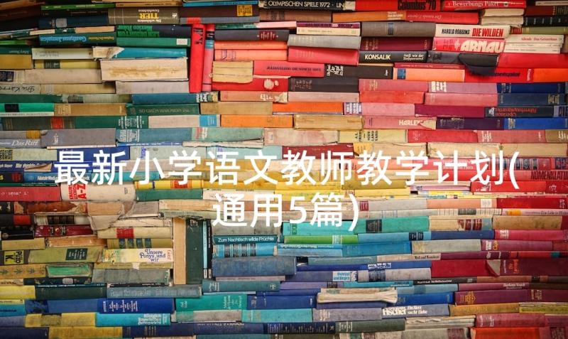 最新小学语文教师教学计划(通用5篇)