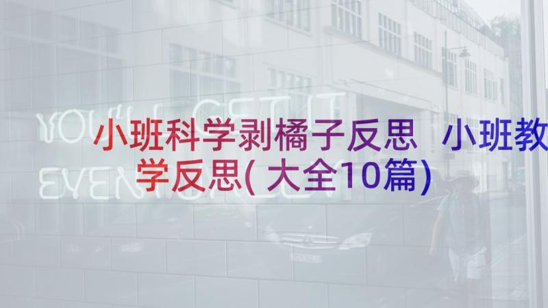 小班科学剥橘子反思 小班教学反思(大全10篇)