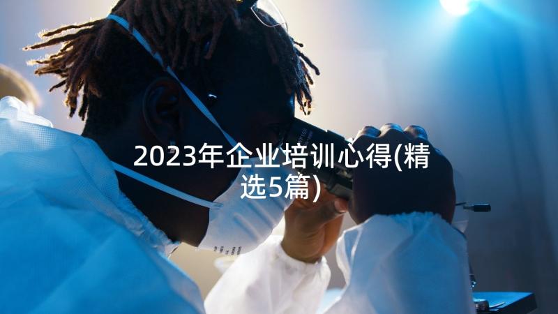 2023年企业培训心得(精选5篇)