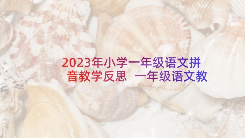 2023年小学一年级语文拼音教学反思 一年级语文教学反思(大全6篇)