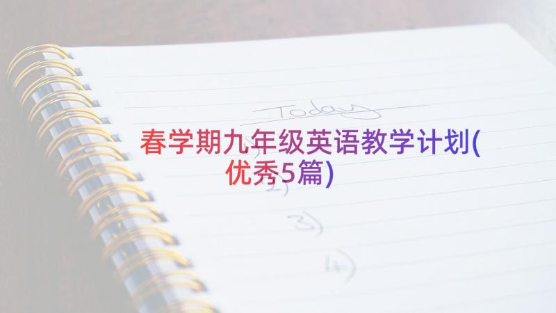 春学期九年级英语教学计划(优秀5篇)