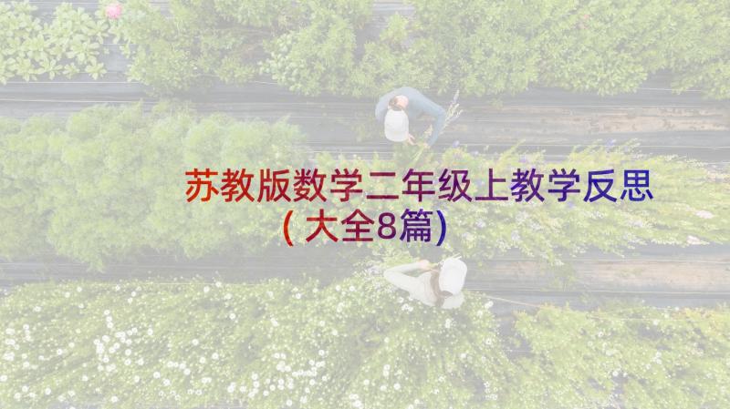 苏教版数学二年级上教学反思(大全8篇)