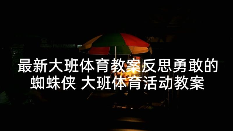 最新大班体育教案反思勇敢的蜘蛛侠 大班体育活动教案好玩的滑板含反思(实用5篇)