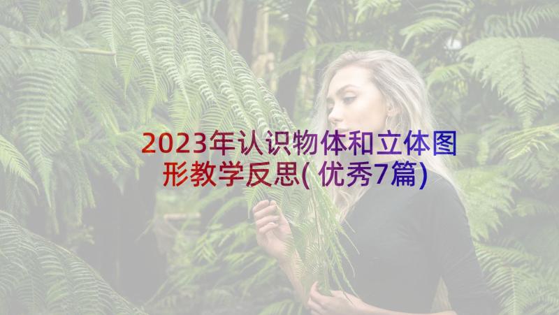 2023年认识物体和立体图形教学反思(优秀7篇)