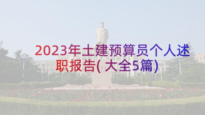 2023年土建预算员个人述职报告(大全5篇)