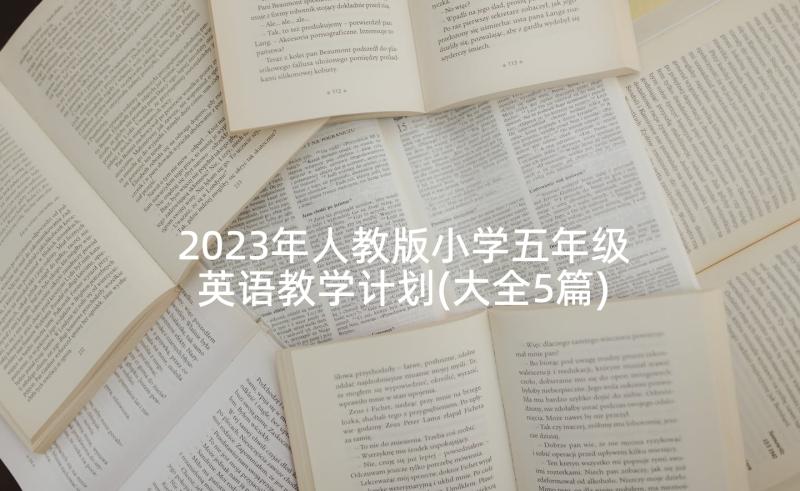 2023年人教版小学五年级英语教学计划(大全5篇)