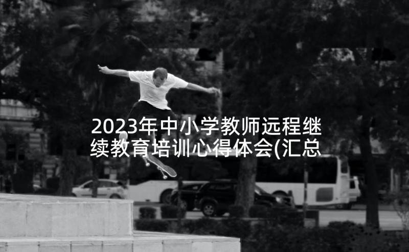 2023年中小学教师远程继续教育培训心得体会(汇总5篇)