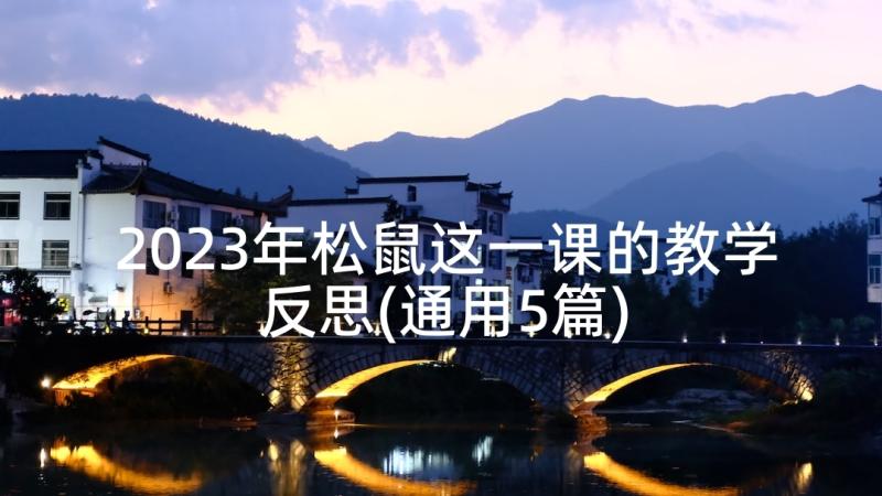 2023年松鼠这一课的教学反思(通用5篇)