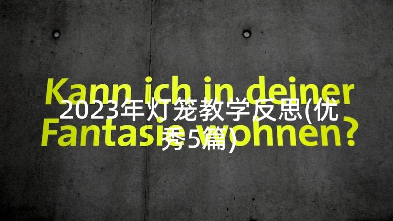 2023年灯笼教学反思(优秀5篇)