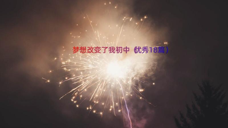 梦想改变了我初中（优秀18篇）