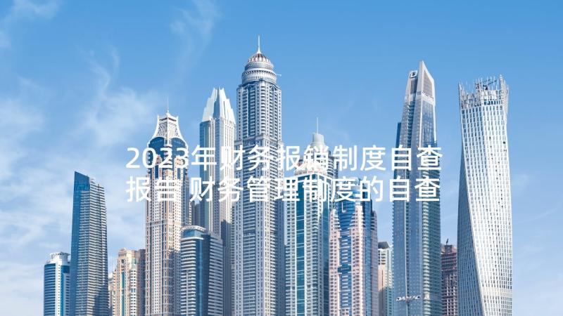 2023年财务报销制度自查报告 财务管理制度的自查报告(优质5篇)