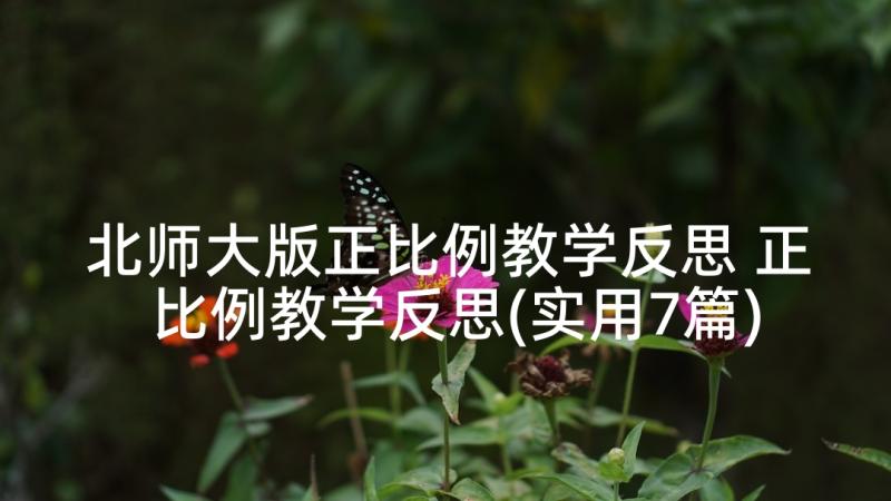 北师大版正比例教学反思 正比例教学反思(实用7篇)