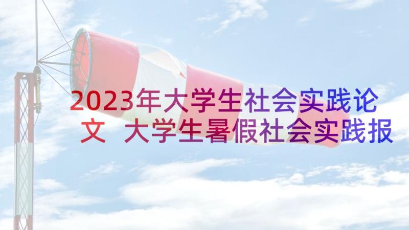 2023年大学生社会实践论文 大学生暑假社会实践报告论文(优秀5篇)