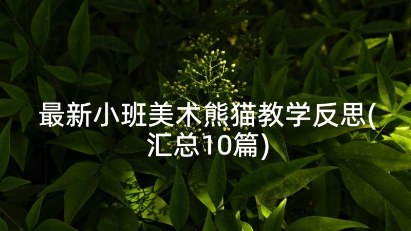 最新小班美术熊猫教学反思(汇总10篇)