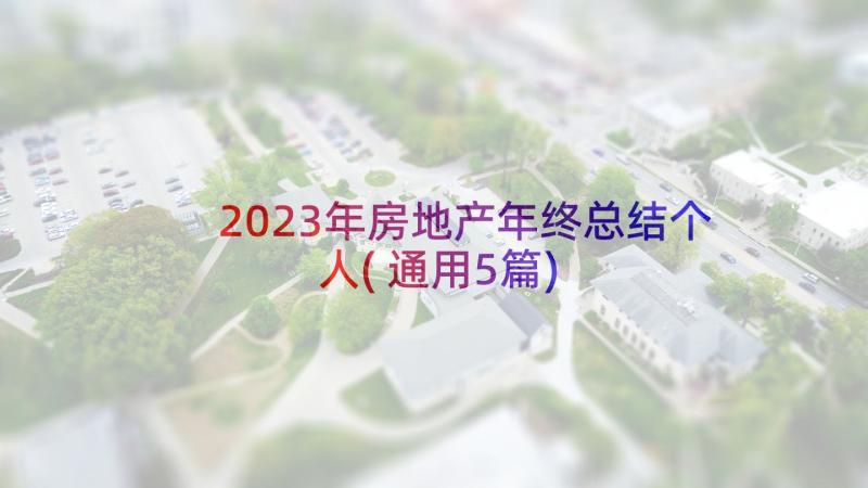 2023年房地产年终总结个人(通用5篇)