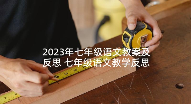 2023年七年级语文教案及反思 七年级语文教学反思(通用9篇)