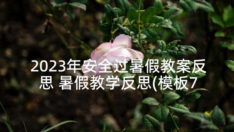 2023年安全过暑假教案反思 暑假教学反思(模板7篇)