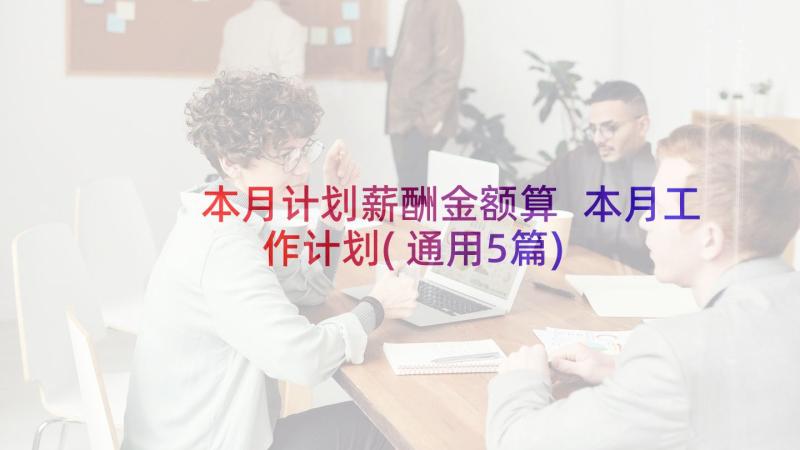 本月计划薪酬金额算 本月工作计划(通用5篇)