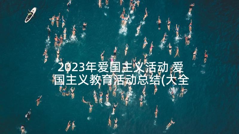 2023年爱国主义活动 爱国主义教育活动总结(大全10篇)