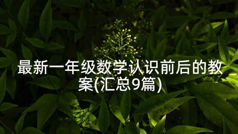 最新一年级数学认识前后的教案(汇总9篇)