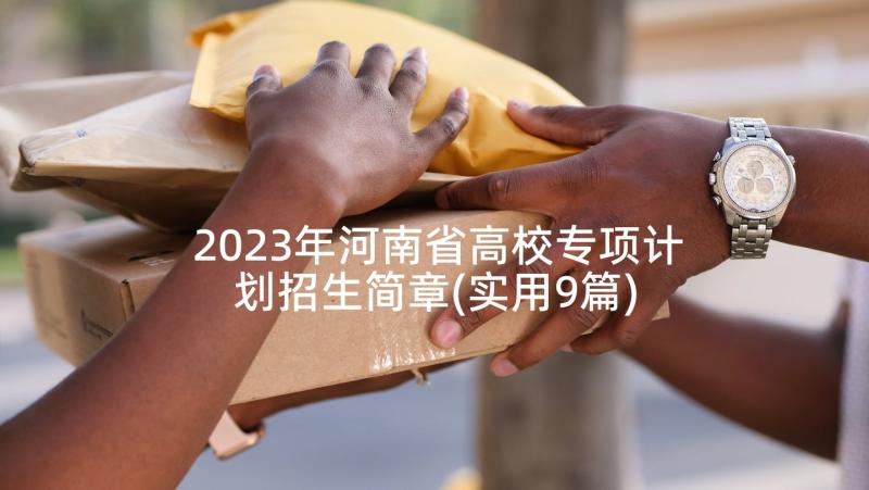 2023年河南省高校专项计划招生简章(实用9篇)