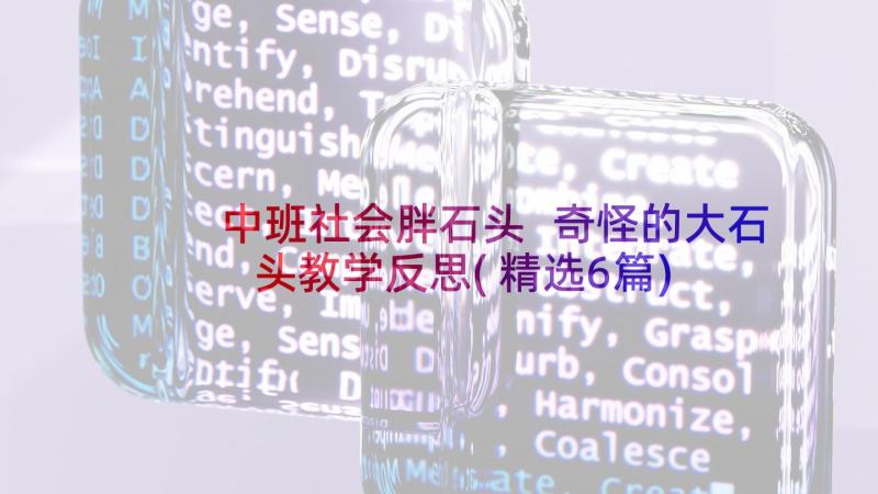 中班社会胖石头 奇怪的大石头教学反思(精选6篇)