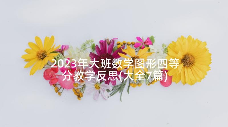 2023年大班数学图形四等分教学反思(大全7篇)