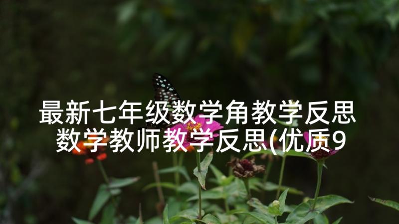 最新七年级数学角教学反思 数学教师教学反思(优质9篇)