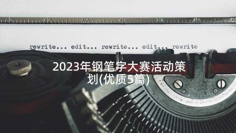 2023年钢笔字大赛活动策划(优质5篇)