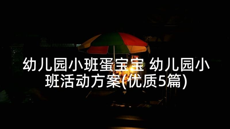 幼儿园小班蛋宝宝 幼儿园小班活动方案(优质5篇)