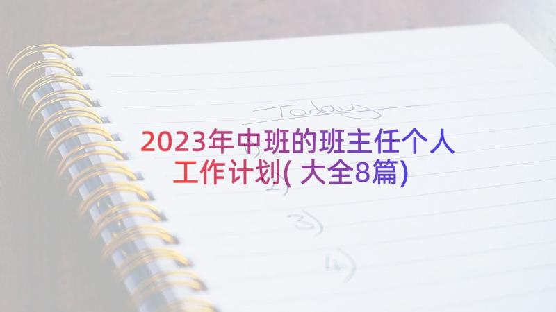 2023年中班的班主任个人工作计划(大全8篇)