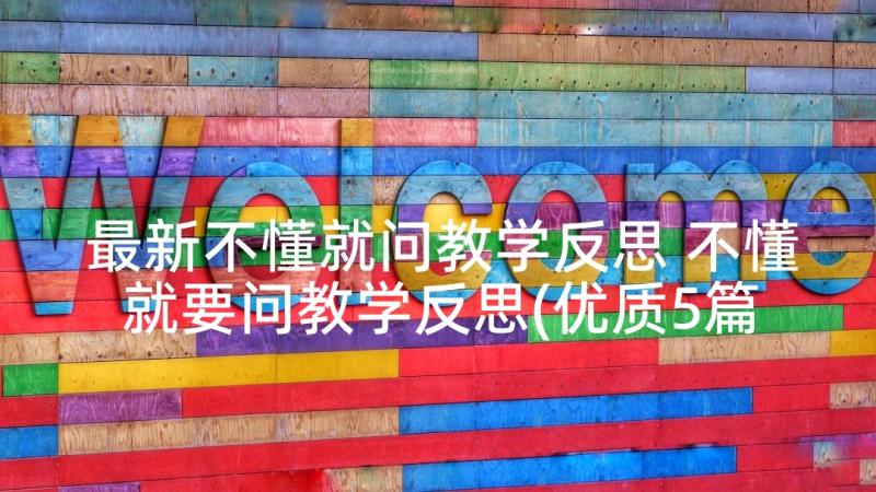 最新不懂就问教学反思 不懂就要问教学反思(优质5篇)