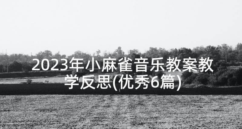 2023年小麻雀音乐教案教学反思(优秀6篇)