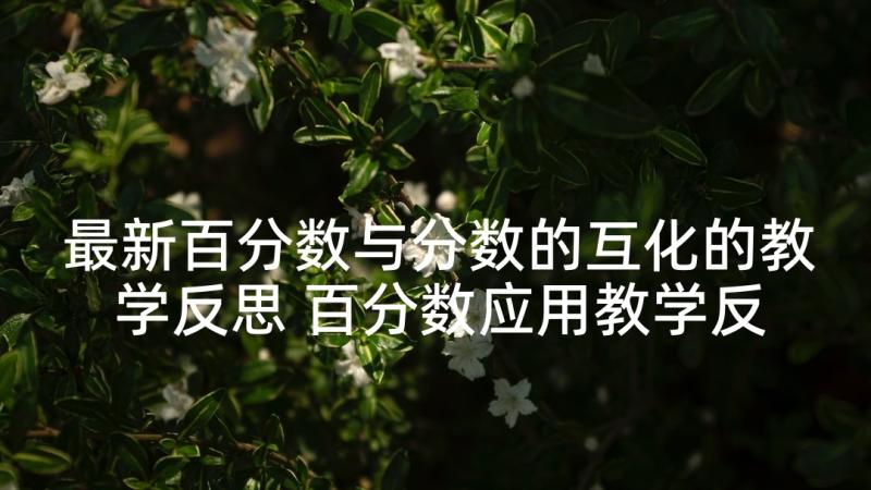 最新百分数与分数的互化的教学反思 百分数应用教学反思(通用6篇)