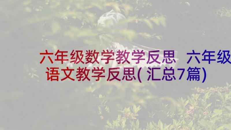 六年级数学教学反思 六年级语文教学反思(汇总7篇)