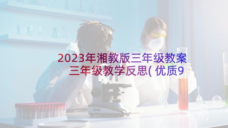 2023年湘教版三年级教案 三年级教学反思(优质9篇)