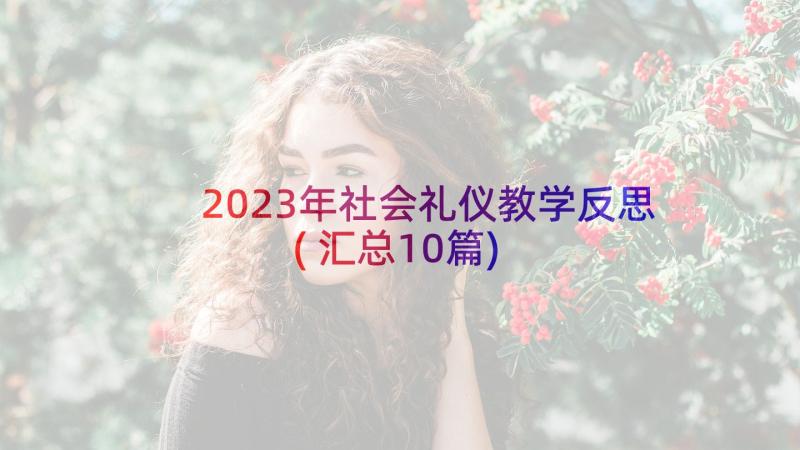 2023年社会礼仪教学反思(汇总10篇)