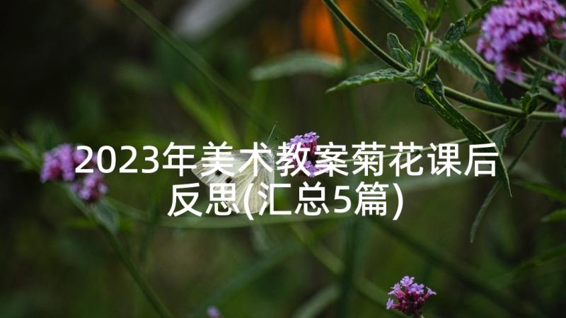 2023年美术教案菊花课后反思(汇总5篇)