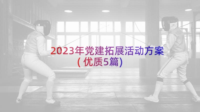 2023年党建拓展活动方案(优质5篇)