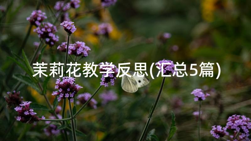 茉莉花教学反思(汇总5篇)