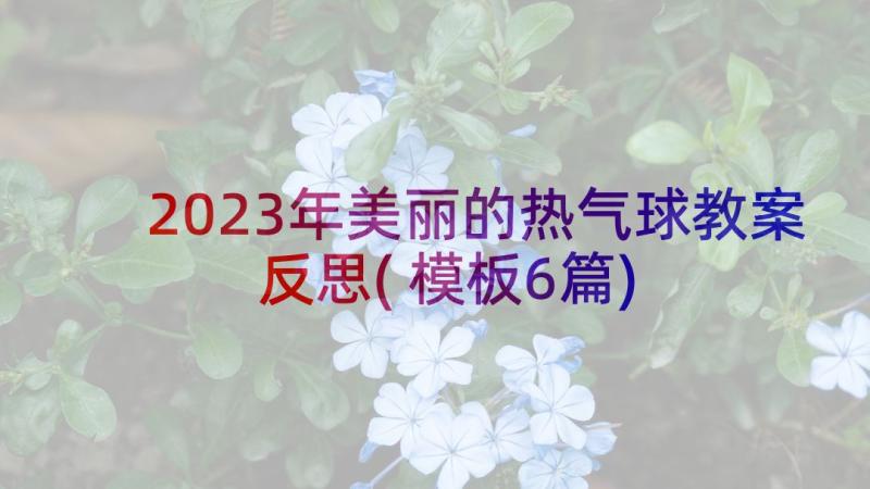 2023年美丽的热气球教案反思(模板6篇)