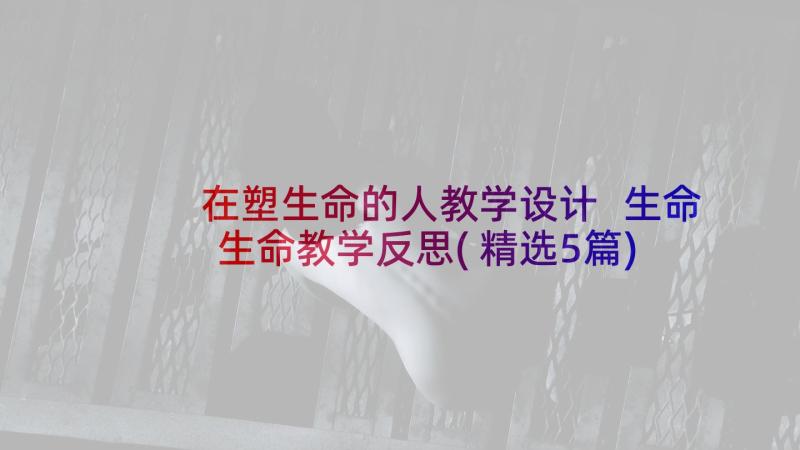 在塑生命的人教学设计 生命生命教学反思(精选5篇)