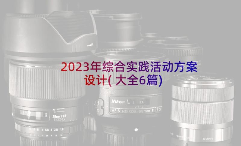 2023年综合实践活动方案设计(大全6篇)