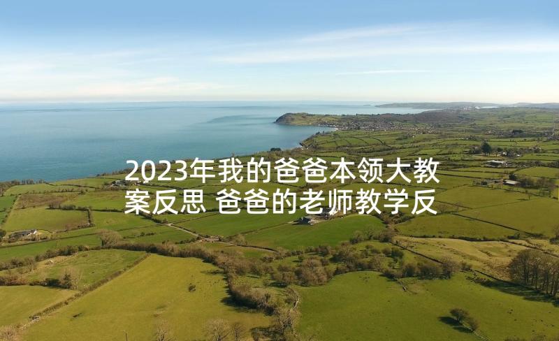 2023年我的爸爸本领大教案反思 爸爸的老师教学反思(实用6篇)